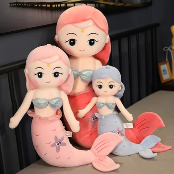 40-100cm Creative Sirena cu Printesa, Papusa de Plus Umplute Animalssleep Dollsfor Fata Ziua de nastere Cadouri