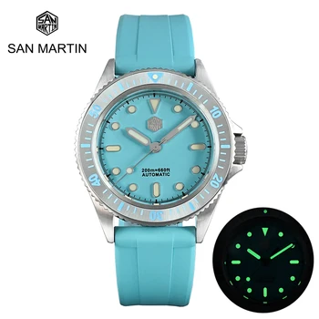 San Martin Design-ul Original de Moda Miyota 8215 Automatic Mecanic Watche Safir Cristal 20Bar 38mm Cer Albastru Dial Ceas se arunca cu capul
