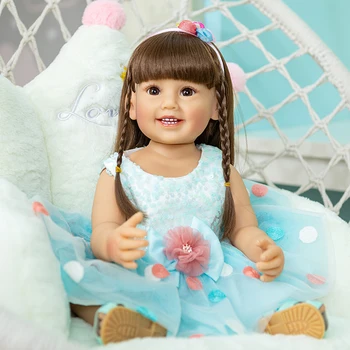 55CM Corp Plin de Silicon Renăscut Princeess Fata de Copil Copilul Realiste 3D Manual de Piele mai Multe Straturi de Pictura cu Vene Vizibile