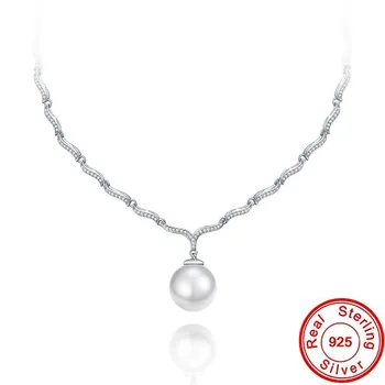 Lady Charm Perla Pandantiv de Diamant 100% Reale Argint 925 Petrecere de Nunta Pandantive Colier Pentru Femei moissanite Bijuterii