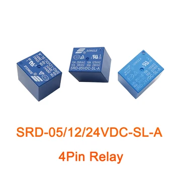 1buc 4Pin DC SRD Releu 5/12/24V Bobina SPDT 4P Mini-Releu PCB Bord SRD-05VDC-SL-O SRD-12VDC-SL-O SRD-24VDC-SL-O pentru Arduino
