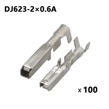 100 BUC 2.0 mm seria de Automobile Cabluri de Cupru de sex Feminin Terminal Tin Terminal Introduce Pin DJ623-2x0.6A Introduce Primăvară