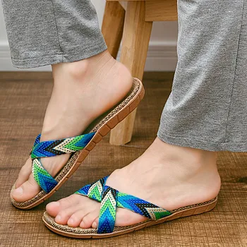 Casă De Vară Podea Anti-Alunecare Pantofi Femei Lenjerie De Diapozitive Cuplu Cruce De Lumină Papuci Doamnelor In Slapi Unisex Moale Gros Sandale