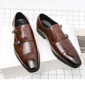 Italiană de Înaltă Calitate pentru Bărbați Premium Pantofi de Piele de Brevet Cataramă Magnetică Mocasini Zapatos De Hombre De Vestir Formale de Mari Dimensiuni 48
