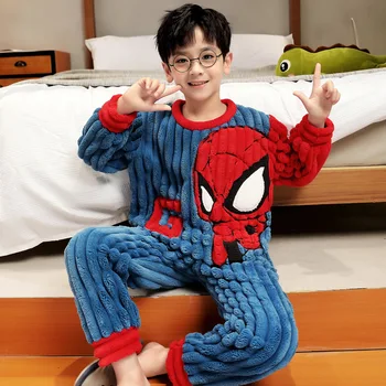 Disney noi de iarna îngroșat facecloth pentru copii pijamale pentru copii mai mari de desene animate Spider-Man baieti haine de acasă