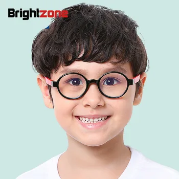 Brightzone 2018 Noi Copii Anti Blue Light Rotund Ochelari Ray Sticla Oglinda Fată Băiat Ochelari Cadru Clar Optice Copii Drăguț