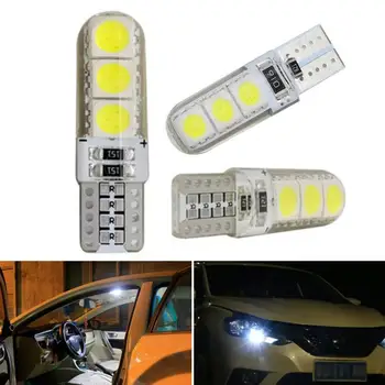 T10 W5W cu LED-uri Auto Bec Lumina de Semnalizare Auto de Interior Dome Lumina de Citit de Înmatriculare Super Luminoase Albe 12V Lampă de Semnalizare