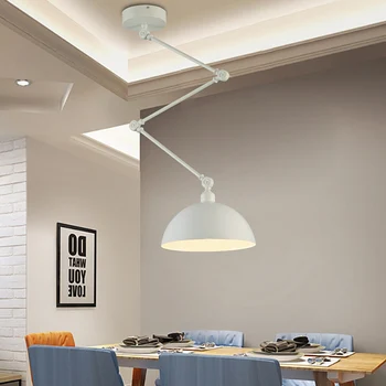 Nordic Reglabil Braț Lung Pandantiv Lumina Creative Agățat Lămpi pentru Sufragerie, Camera de zi Dormitor Bec LED Lampă de Plafon