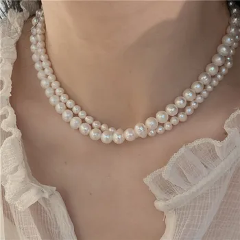 Franceză de apă Dulce Pearl Clavicula Lanț de Lux Elegant Colier Femei All-meci Moda Bijuterii