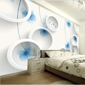 3D stereo murală tapet în camera de zi canapea dormitor studiu de intrare wallpaper flori de dimensiune particularizată