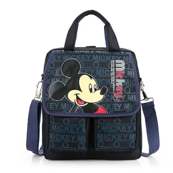Desene animate Disney geanta primar sac școlar fată băiat Mickey mouse Minnie copii'double de buzunar portabil tutorial saci de umăr