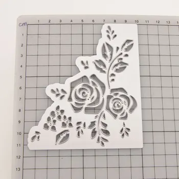 Rose Floare Dantelă de Frontieră Tăiere de Metal Moare Gol Stencil Scrapbooking pentru Card de Ambarcațiuni Șablon