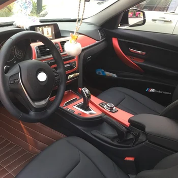 Accesorii auto Neue 5D Fibra de Carbon Autocolante Pentru BMW Seria 3 F30 F31 F32 2013-19 Interior Panou de Control Central Decoratendle