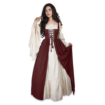 Moda Renașterii Medievale Costume Femei, Rochii cu mâneci Lungi Talie Lady Costum de Uniformă Nouă Sosire
