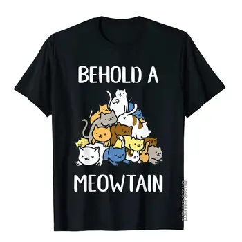 Iată Un Meowtain Iubitor De Pisici T-Shirt Topuri & Tricouri Dominantă Japonia Stil De Bumbac Barbati Top T-Shirt High Street