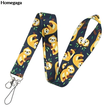 Homegaga Desene animate Folivora Șnur Pentru chei Drăguț Animal Print Curea Curea ID Insigna USB Suport Gât Bretele Cadouri de Moda D2566