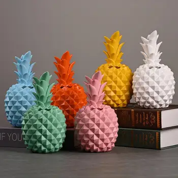 Creative Ananas Pusculita De Economisire Oală Miniaturi, Figurine Ananas Model De Caseta De Bani Rasina De Artizanat Desktop Ornament Decor
