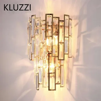 Design de lux cristal de aur tranșee de perete E14 Led Lampă de Perete Inox Lampă de Perete pentru Camera de zi Dormitor Lampă de Noptieră