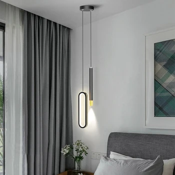 Noptiera candelabru LED Minimalist Modern, Dormitor lampa Net Roșu Nordic Simplitate Lampă de Noptieră de lux Linie Lungă Candelabru Lumina