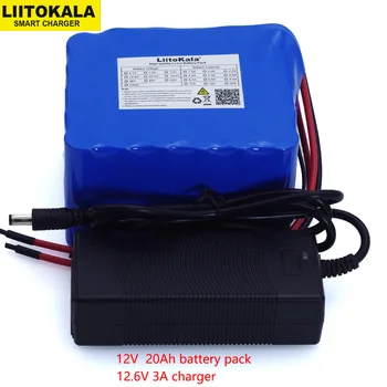 LiitoKala 12V 20Ah de mare putere 100A baterie de descărcare de gestiune pachet BMS protecție 4 linie de ieșire 500W 800W baterie 18650+ 12.6 V 3A Încărcător