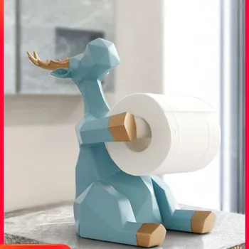 Arte Figurina Animal Elefant Drăguț/Cerb Rola de Hartie Suport Rășină Art&Craft Acasă Decorare Camera de zi Creative Cutie de Tesut WR3
