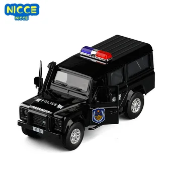 Nicce 1:36 Land Rover Defender Garda Mașină de Poliție Deschide Ușa Trage Înapoi Aliaj Model de Masina Modelul de Masina pentru Copii Cadouri F279