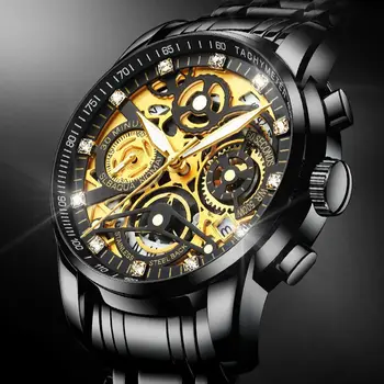 NEKTOM 8202 de Lux pentru Bărbați Ceasuri Cronograf din Oțel Inoxidabil rezistent la apa Analog Cuarț Moda pentru Oameni de Afaceri Cadouri Ceasuri de mana