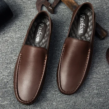 Mocasini Casual Pantofi Pentru Bărbați Pantofi Casual Din Piele De Om De Moda Pantofi Plat Cauzalitate Pentru 2020 Sport Negru Sapato Masculino