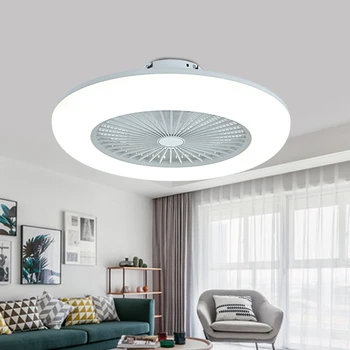 Modern Nordic minimalist ventilator de tavan lumina acril panou LED smart mute reglaj AC 220V fabrica de birou camera de zi dimmer