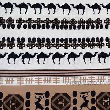 50x110cm Egiptean misterios Cămilă Tesatura de Bumbac pentru Tesut Copii Home Textile de Cusut Haine Papusa Rochie de Ziua de naștere