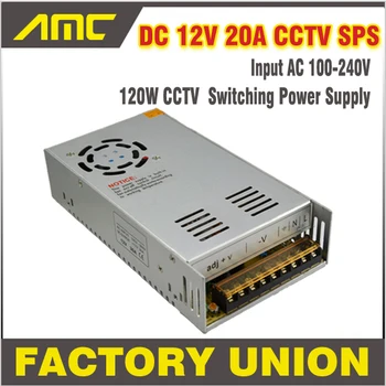 Universal 240w Adaptor de Comutare CCTV Alimentare AC/DC Input AC 100-240V-DC 12V 20A Comutator pentru DVR CCTV aparat de fotografiat de Alimentare