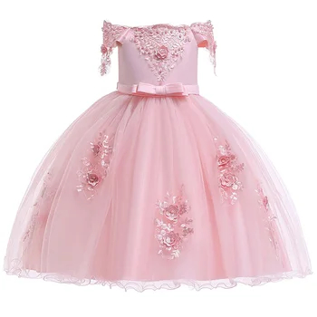 2021New Anul Rochie 3D Rose Flori Fete Rochii Baby Girl Dress Petrecere de Crăciun Rochie de Bal Rochie de Fete pentru Copii Haine cu Maneci Scurte