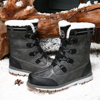 2019 barbati iarna zapada ghete din piele, cizme din piele cu blana pantofi barbati pantofi de toamnă pantofi de lucru plus dimensiune 38-47