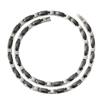 Bijuterii Femei Argint-Negru Ceramică Colier 27pcs Germaniu 316L din Oțel Inoxidabil