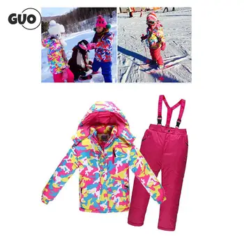 Costum De Schi Pentru Copii Cald Impermeabil De Iarna -30 De Grade Snowboard Haine În Aer Liber Zăpadă Jachete + Pantaloni Pentru Fete Și Băieți
