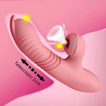 Complet Automate Telescopice Penis artificial Vibratoare Pizde care Suge Vibratorul Orgasm jucarii Sexuale pentru Femei Masturbator Încălzire Rabbit Vibrator