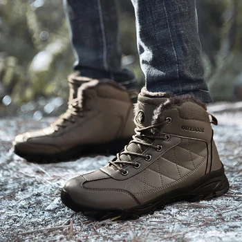 Brand Barbati Cizme de Iarna Cald pentru Bărbați Cizme de Zapada de Piele de Înaltă Calitate rezistent la apa de Toamnă Bărbați Respirabil Cizme Pantofi de Lucru