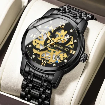 BINBOND Impermeabil Ceas Pentru Barbati Brand de Top de Lux Barbati Ceas de Afaceri de Moda Sport Cuarț Cronograf Ceasuri Reloj Hombre