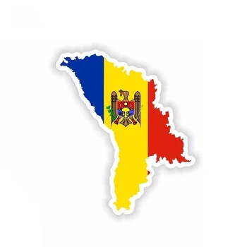 Creative Drapelul Național Decal Moldova Flag Harta Auto Autocolant Corp Casca Laptop Decal 6.9 cm*13cm