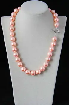 LIVRARE GRATUITA CALD vinde nou Stil AAA+ 12mm roz inchis shell pearl moda necklace18