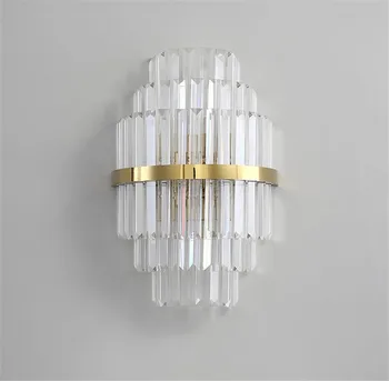 Stil European De Cristal Lampă De Perete Modernă Tranșee Nordice Lumina De Perete Pentru Camera De Zi Dormitor Baie Casa De Iluminat Interior De Cristal