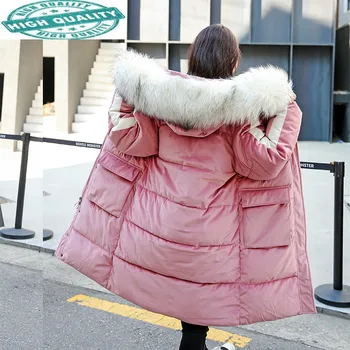Haina de Iarnă Haine pentru Femei Hanorac coreean Sacou Cald, pentru Femei haină Mare de Blană cu Guler cu Glugă Wmen Parka 2802 YY2022