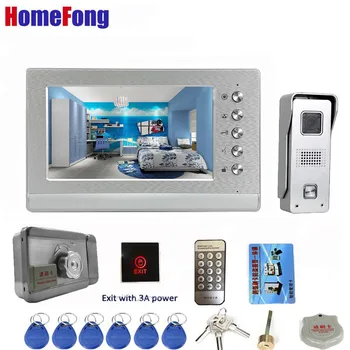 HomeFong 7 Inch Ușă Video Telefon cu Fir Acasă Interfon cu Blocare Electrică Sistem de Control Acces IR Viziune de Noapte Camera Panoul de Apel