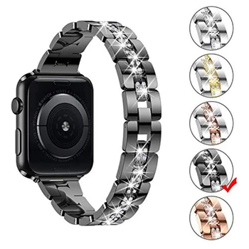 Femei Diamante curea Pentru Apple Watch band 7 6 5 4 3 45mm 41mm 44mm 40mm 38mm 42mm Iwatch brățară din oțel inoxidabil încheietura mâinii correa