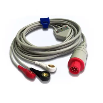 Compatibil Pentru Bionet BM3 dintr-O Bucata Monitor Pacient ECG Cablu 3 Conduce,ECG Leadwires 6pini Ecg prin Cablu Snap End TPU AHA