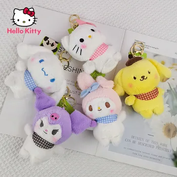 Hello Kitty Kuromi Jucărie de Pluș Cheie Lanț cu Desene animate Drăguț Papusa Moale Pluche Sac de Școală Pandantiv Cheie Inel de Stocare Accesorii pentru Decor