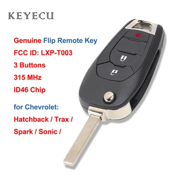 Keyecu Originale OEM Flip-Telecomanda Cheie Auto 3 Butoane & 315Mhz & Cip ID46 pentru Chevrolet Trax Sonic Hatchback Scânteie FCC ID: LXP-T003