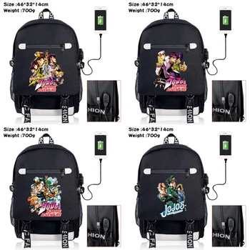 Anime Aventura Bizar JoJo lui Panza de Încărcare USB Rucsac Fermoar Sac de Școală Unisex Racksack Casual Packsack Mochila Geanta de Laptop