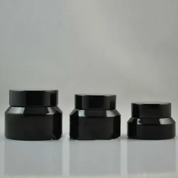 15G 30G 50G 15pieces Negru Borcan de Sticlă Cosmetice Masca Crema Refillale Recipient Gol de produse Cosmetice de Ambalare Sticle