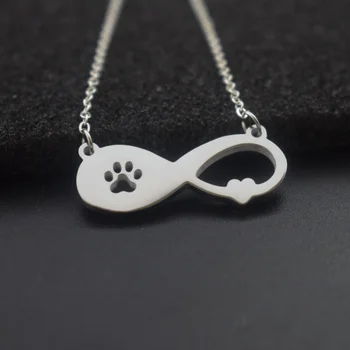 12pcs Pisică Câine Laba de Imprimare Pandantiv Inima Colier Drăguț Animal Urme de Bijuterii